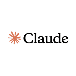 Logo of Claude, featuring a starburst design in orange and the brand name in elegant black font, representing a modern tech company.