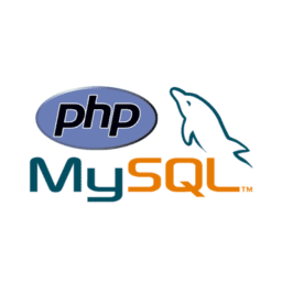 PHP and MySQL logo representing web development technologies used for building dynamic websites and database management.