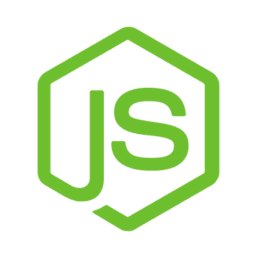 Alt text: Green Node.js logo featuring a hexagonal shape, representing JavaScript runtime environment used for building scalable network applications, ideal for web development resources.
