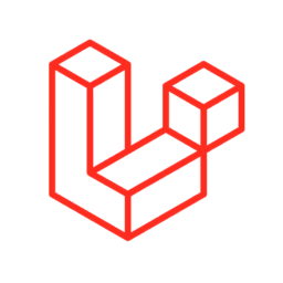Laravel logo displayed on a vibrant red background, representing the PHP framework used for web application development.